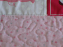 Load image into Gallery viewer, Learn and Play Handcrafted Personalized All Natural Cuddly Adorably Pink Learn & Play 60 Objects Baby Quilt