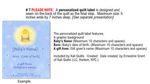 Load image into Gallery viewer, CUSTOM MADE PERSONALIZED BABY QUILT