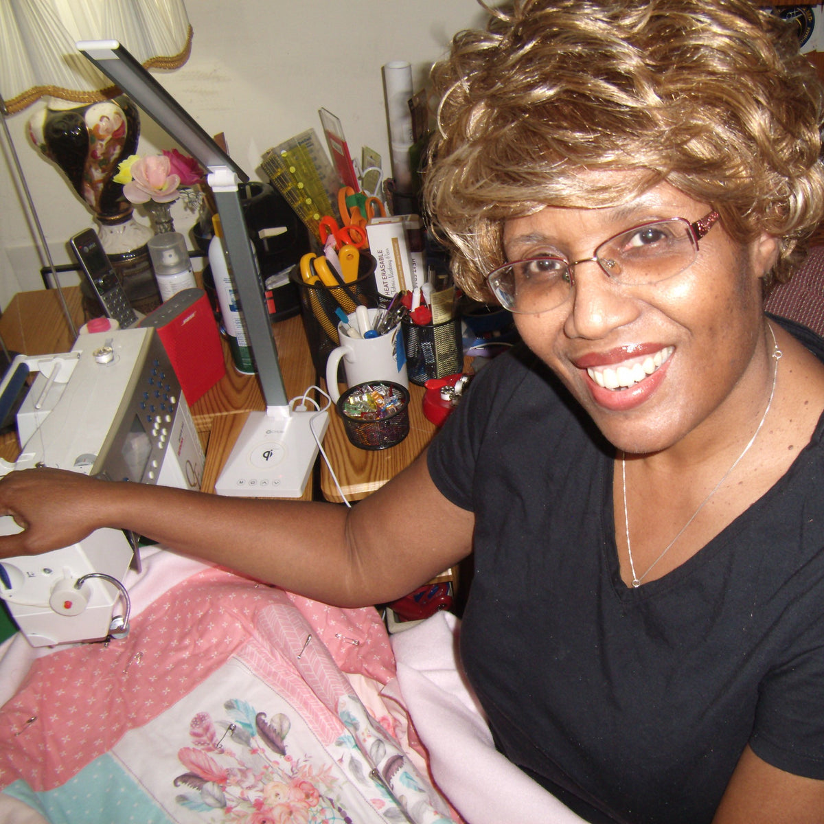 Quilter Ernestine Grant at her sewing studio